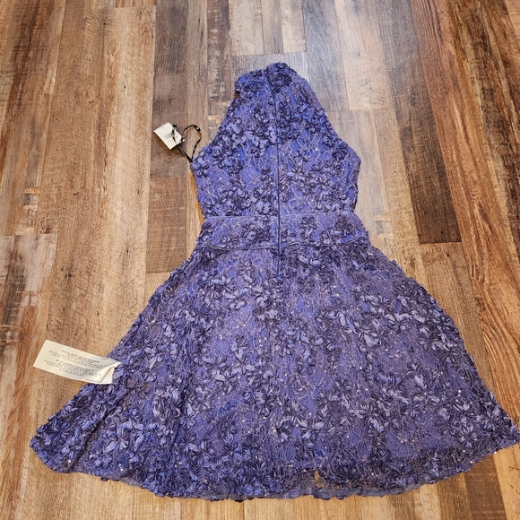 Tadashi Shoji Sho Sequin Floral Fit & Flare Dress with Cutout - Picture 4 of 12